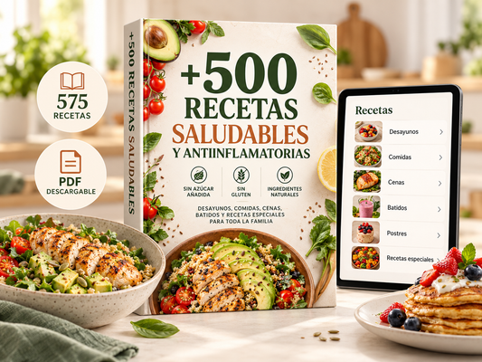 +500 RECETAS SALUDABLES ANTIIFLAMATORIAS + 5 BONUS DE REGALO